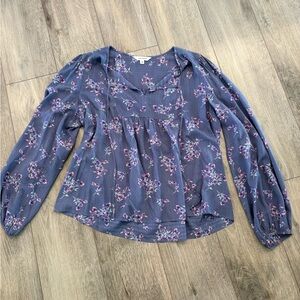 Lucky Brand Blue Floral Blouse